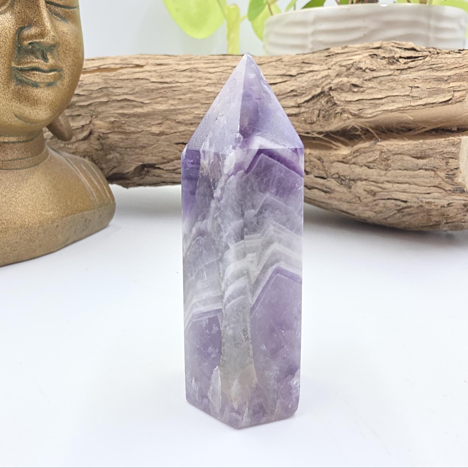 Dream Amethyst Crystal Point (Chevron Amethyst) – Intuition, Protection & Spiritual Clarity Healing Tower, 75g