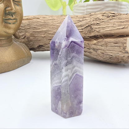 Dream Amethyst Crystal Point (Chevron Amethyst) – Intuition, Protection & Spiritual Clarity Healing Tower, 75g