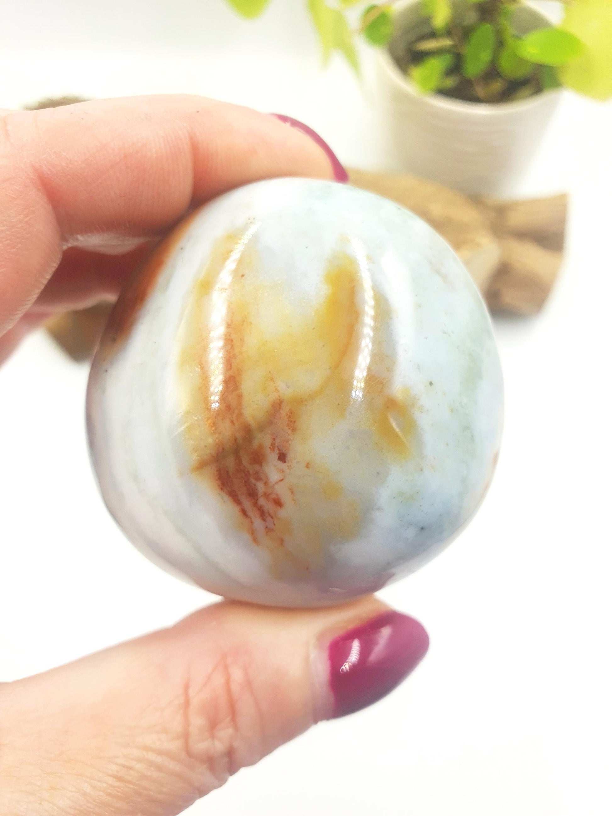 Large Ocean Jasper Palm - Joy & Renewal Healing Crystal - 145g