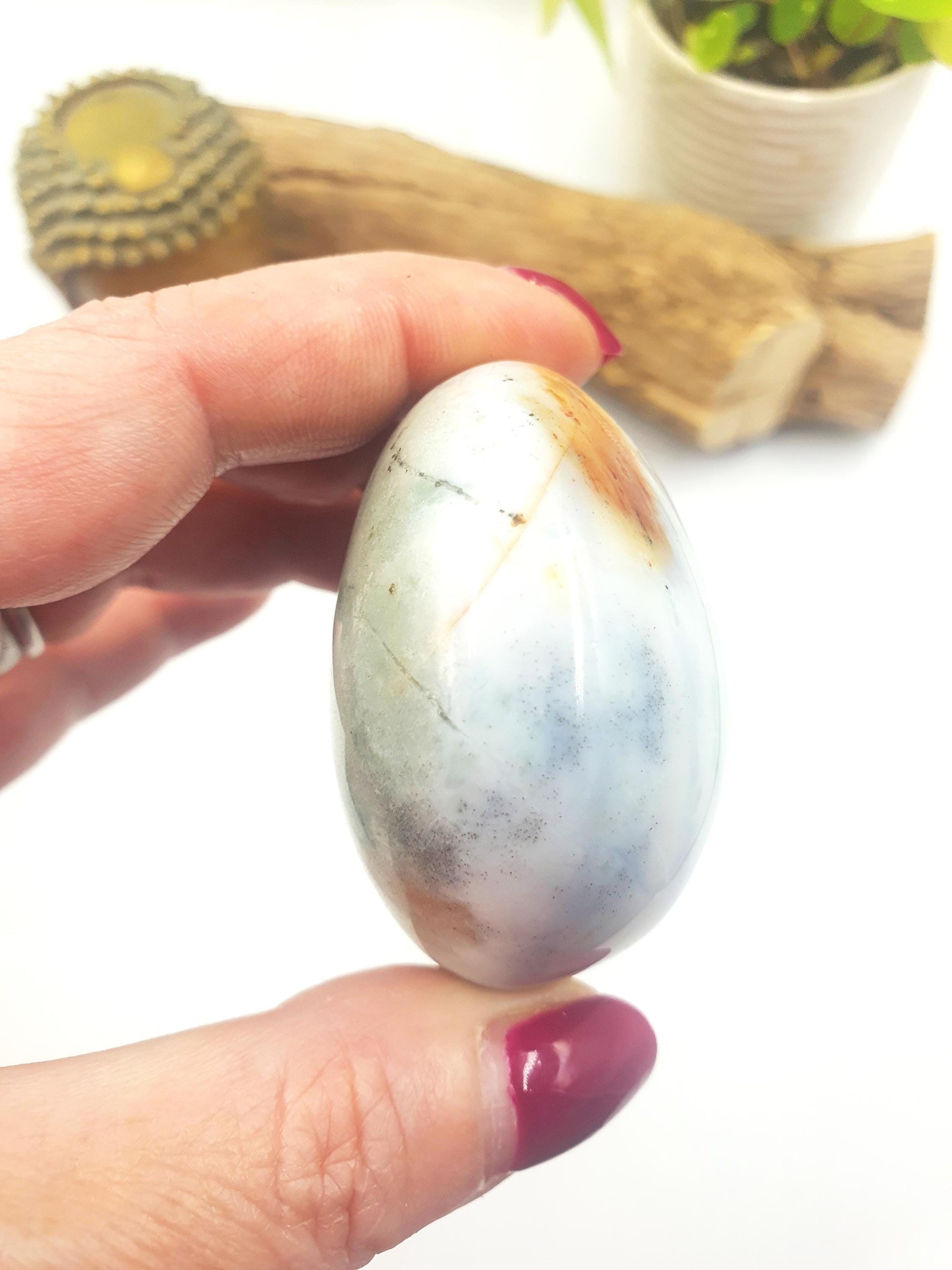 Large Ocean Jasper Palm - Joy & Renewal Healing Crystal - 145g