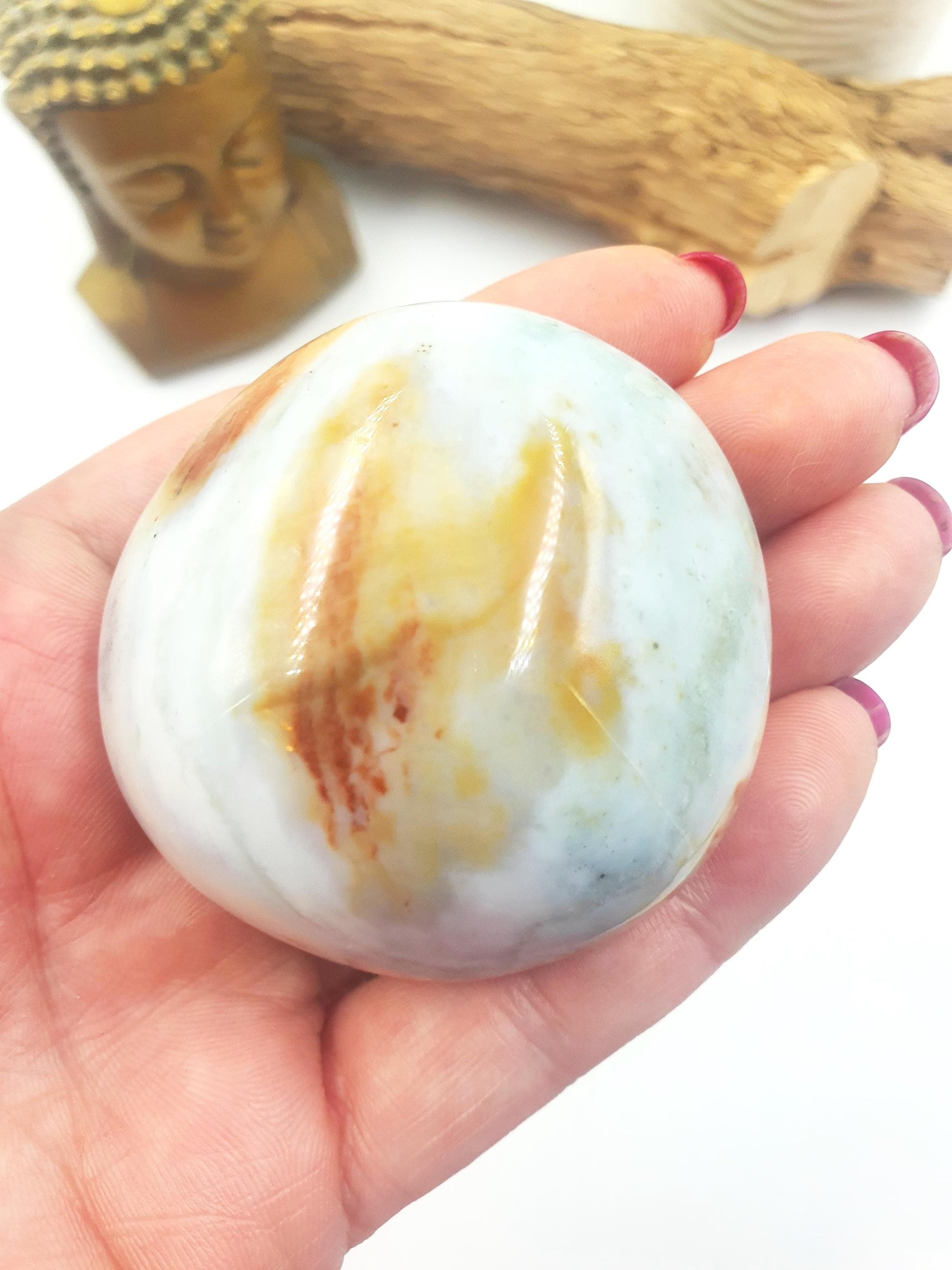 Large Ocean Jasper Palm - Joy & Renewal Healing Crystal - 145g