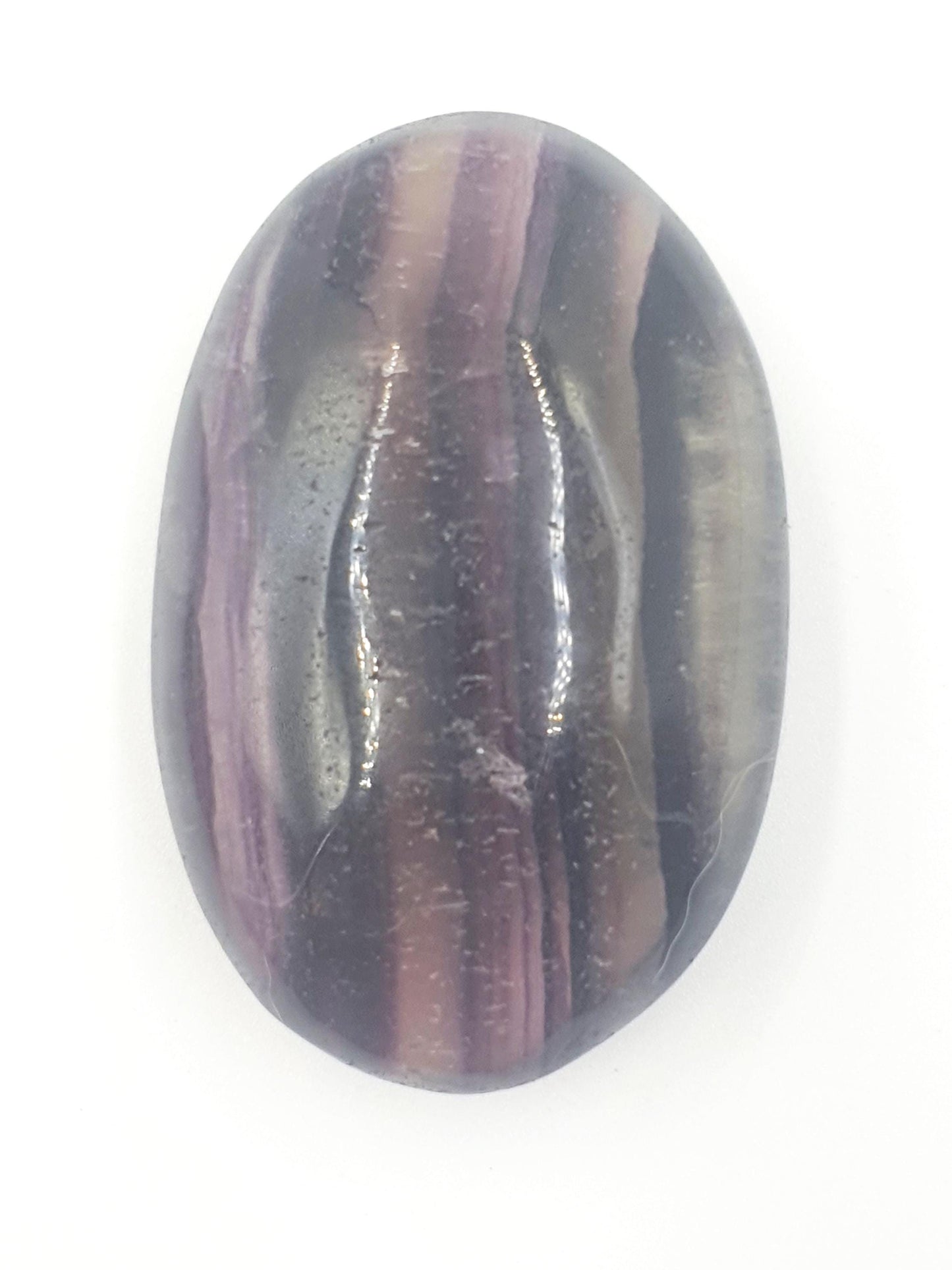 Large High Grade Rainbow Fluorite Palm Stone - Focus and Clarity Healing Crystal - 130g