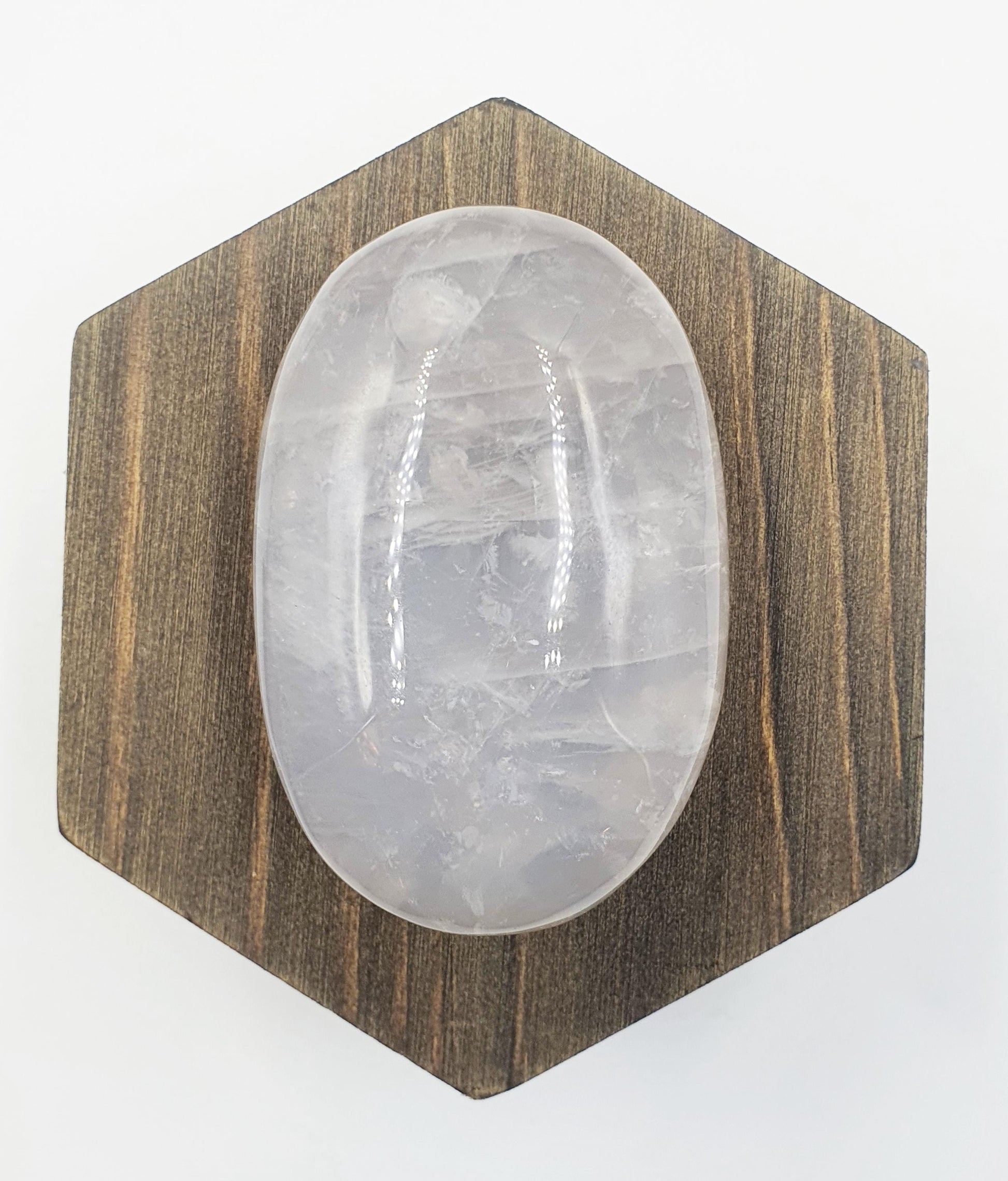 Large Flashy Blue Rose Quartz Palm Stone – Love, Peace & Emotional Healing Crystal, 190g