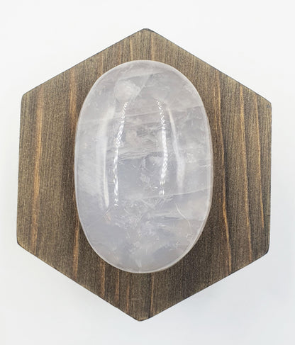 Large Flashy Blue Rose Quartz Palm Stone – Love, Peace & Emotional Healing Crystal, 190g