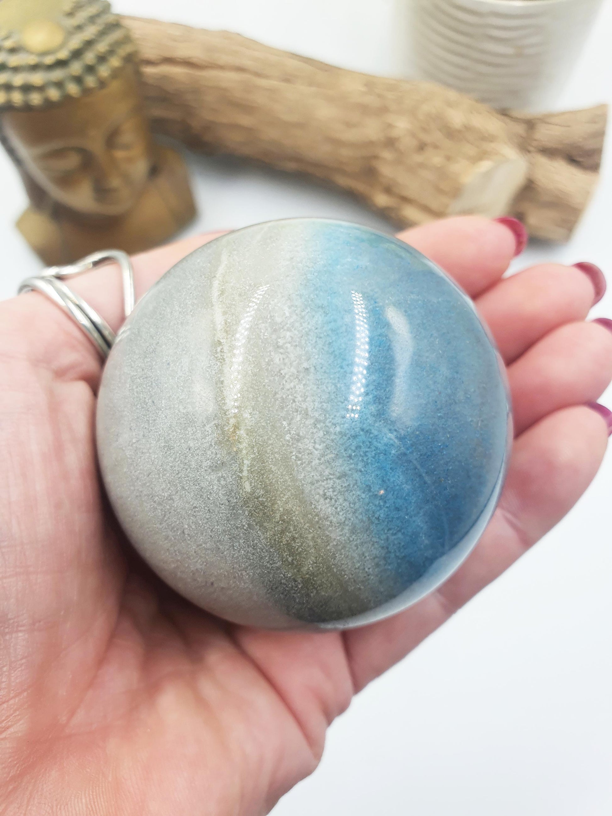 Trolleite Sphere – Peace, Spiritual Awakening & Emotional Healing Crystal Ball, 61mm