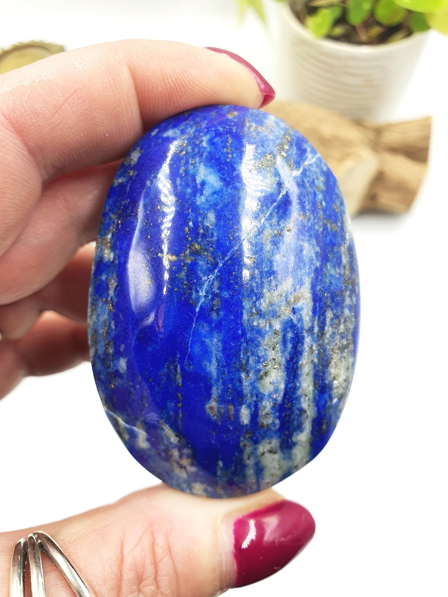 Large Lapis Lazuli Palm Stone - Wisdom & Truth Third Eye Chakra Crystal - 140g
