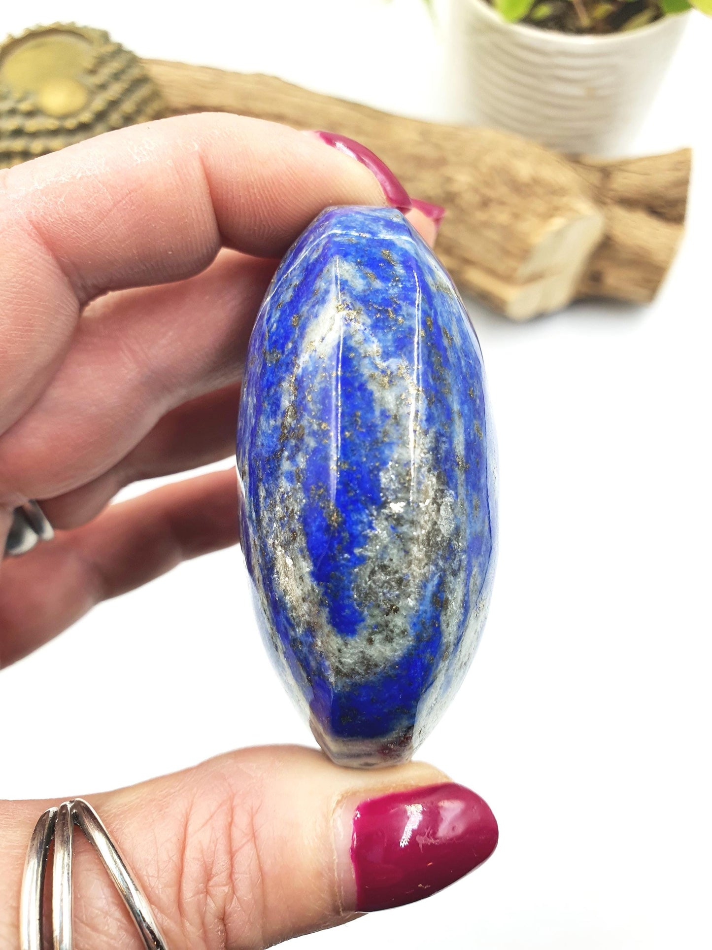 Large Lapis Lazuli Palm Stone - Wisdom & Truth Third Eye Chakra Crystal - 140g