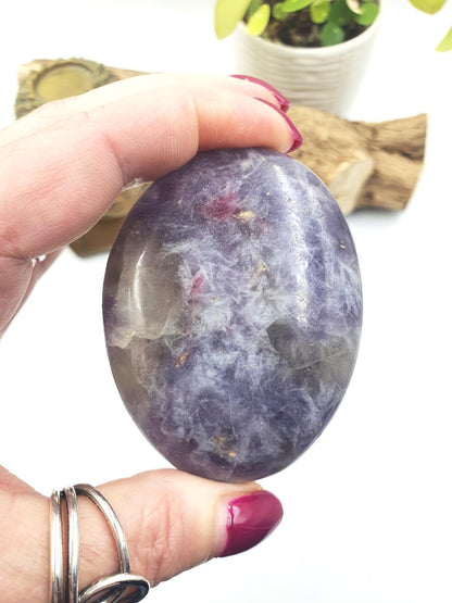 Large Flat Unicorn Stone Palm Stone (Pegmatite) – Calm, Comfort & Emotional Healing Crystal, 115g