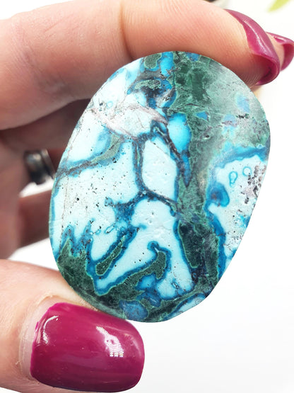 Chrysocolla & Malachite Palm Stone – Healing, Transformation and Emotional Balance Crystal, 50g