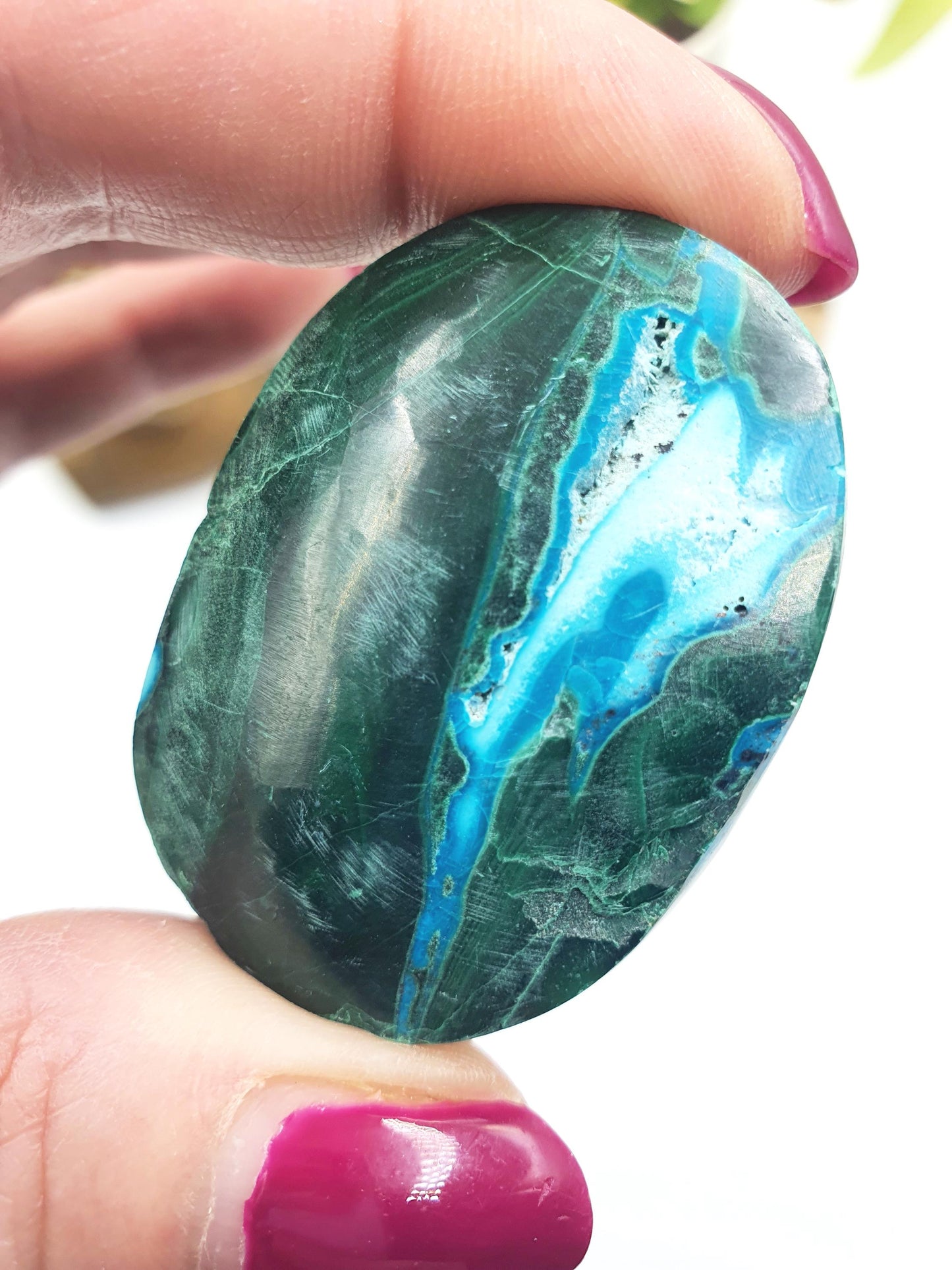 Chrysocolla & Malachite Palm Stone – Healing, Transformation and Emotional Balance Crystal, 50g