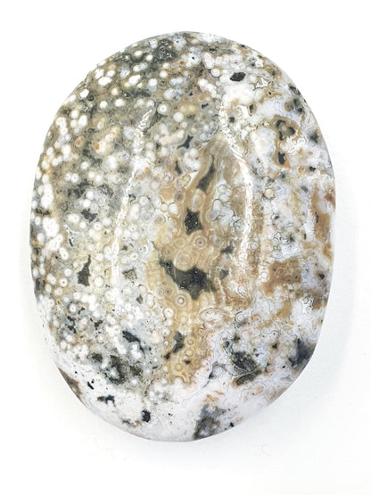 Orbicular Ocean Jasper Palm - Joy & Renewal Healing Crystal, 95g