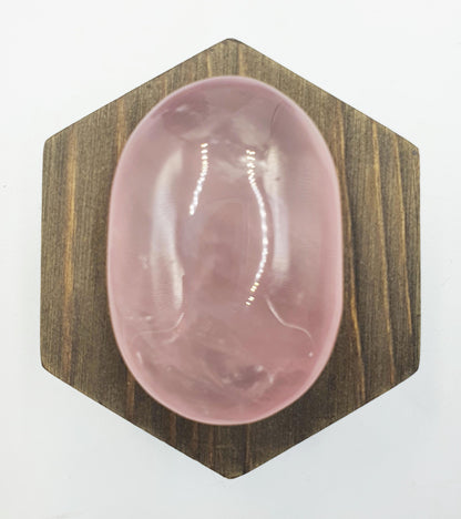 Large Rose Quartz Palm Stone - Love & Compassion Healing Crystal, 115g