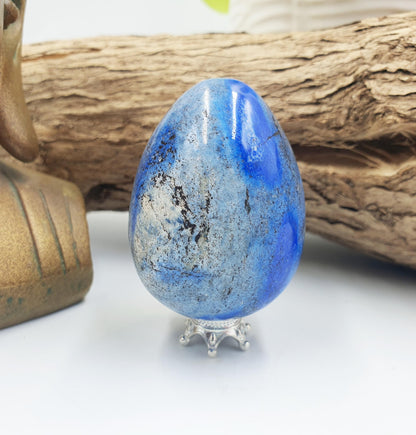 Lapis Lazuli Crystal Egg – Wisdom, Truth & Intuition Healing Stone Carving, 125g