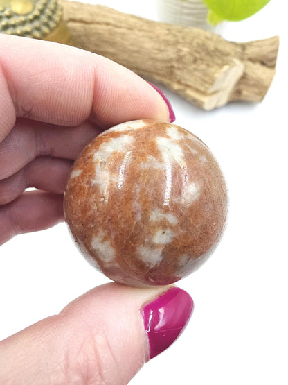 Rare Sunstone and Cordierite (Also known as Iolite) Sphere – Joy, Intuition & Inner Strength Healing Crystal Ball, 42mm