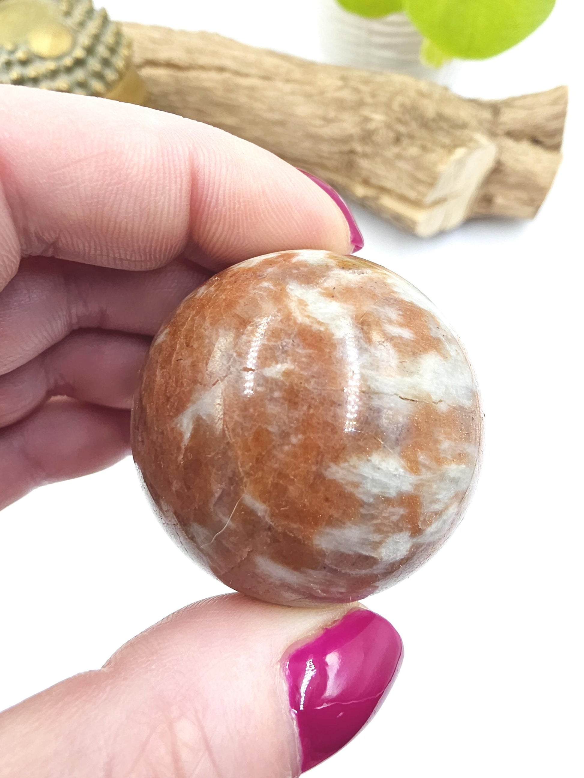 Rare Sunstone and Cordierite (Also known as Iolite) Sphere – Joy, Intuition & Inner Strength Healing Crystal Ball, 42mm