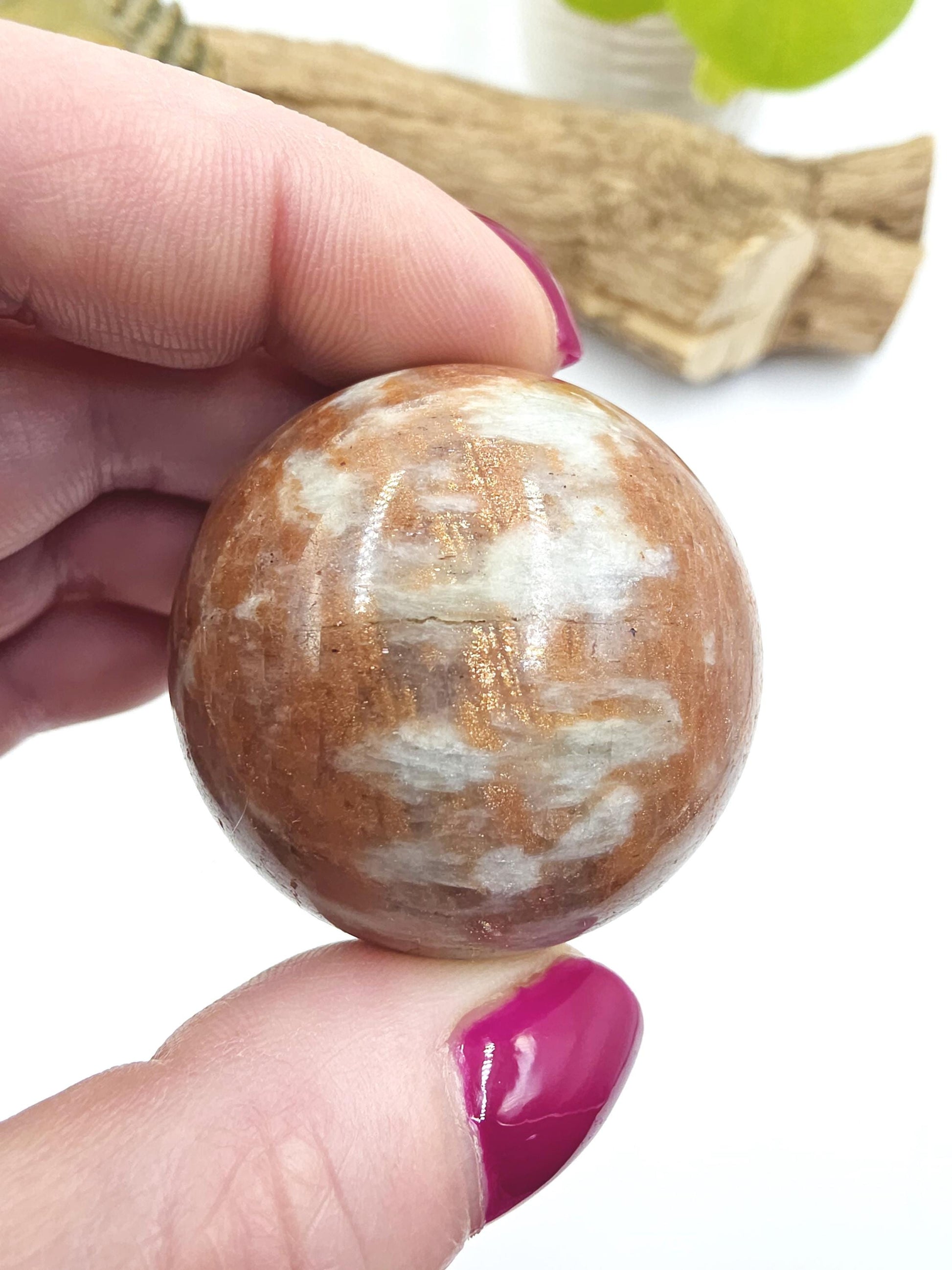 Rare Sunstone and Cordierite (Also known as Iolite) Sphere – Joy, Intuition & Inner Strength Healing Crystal Ball, 42mm