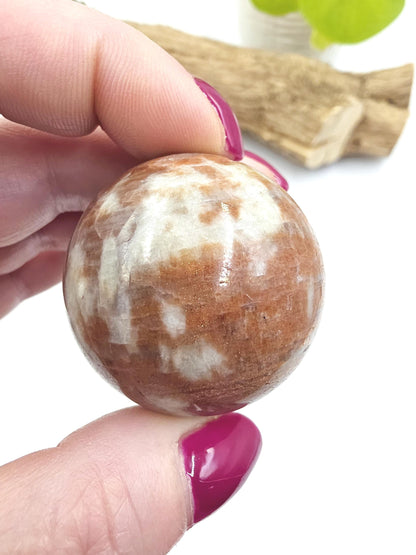Rare Sunstone and Cordierite (Also known as Iolite) Sphere – Joy, Intuition & Inner Strength Healing Crystal Ball, 42mm