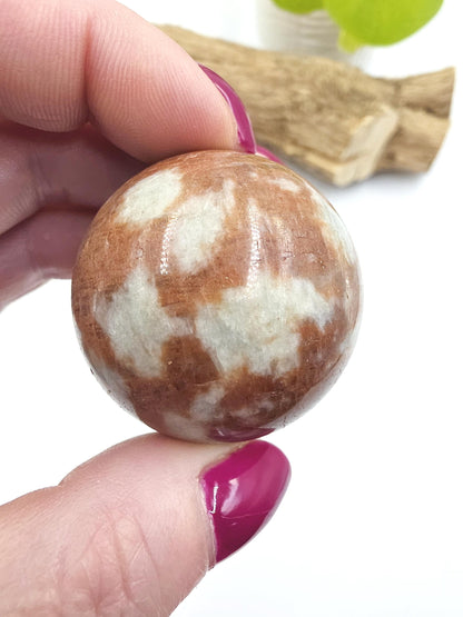 Rare Sunstone and Cordierite (Also known as Iolite) Sphere – Joy, Intuition & Inner Strength Healing Crystal Ball, 42mm
