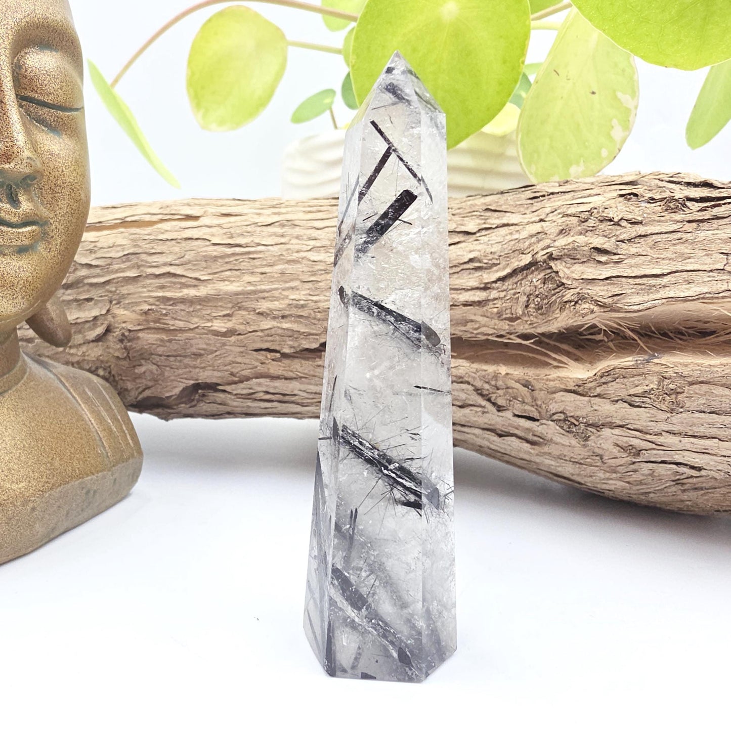 High Grade Tourmaline in Quartz Tower – Protection, Grounding & Energy Cleansing Crystal Point - 60g