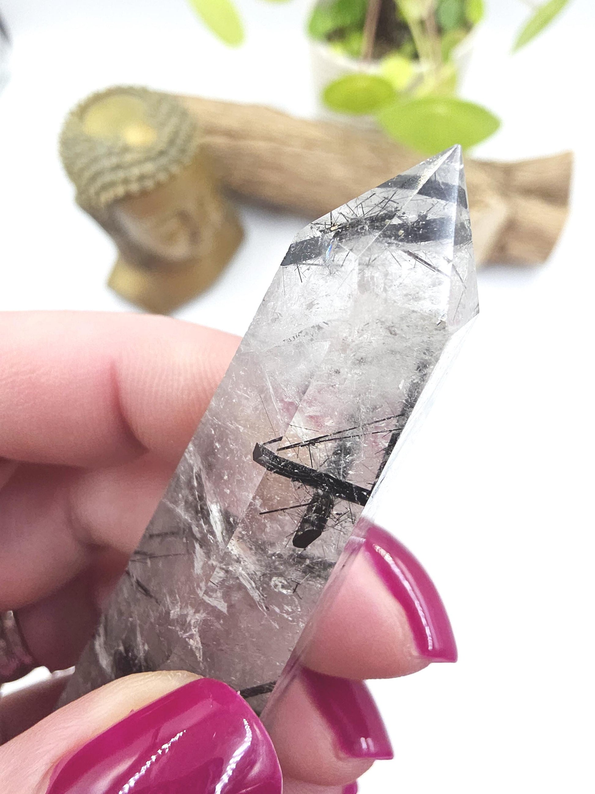 High Grade Tourmaline in Quartz Tower – Protection, Grounding & Energy Cleansing Crystal Point - 60g