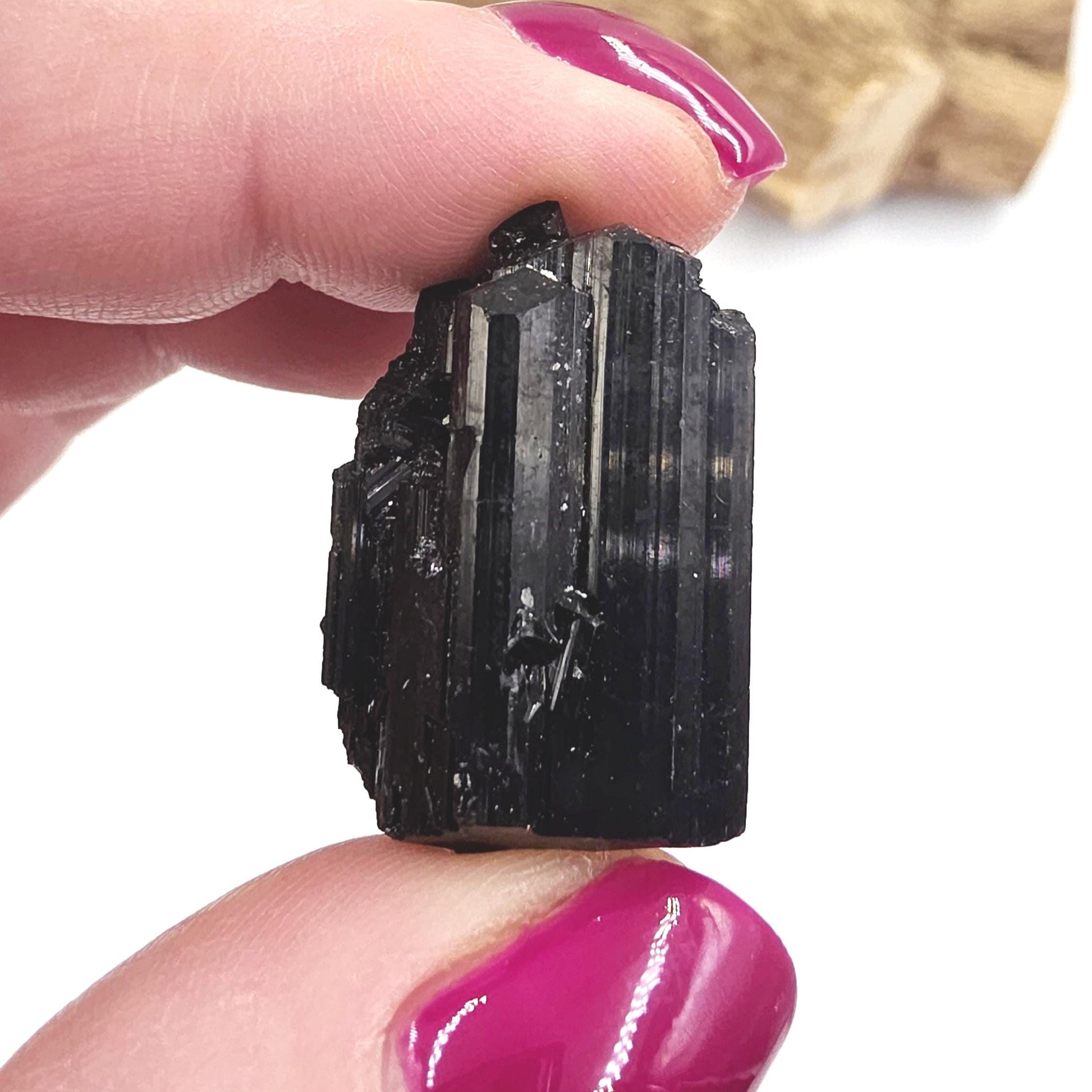 Mini Black Tourmaline Piece – High Grade Raw Crystal for Jewellery Making, Protection & Grounding- 15g