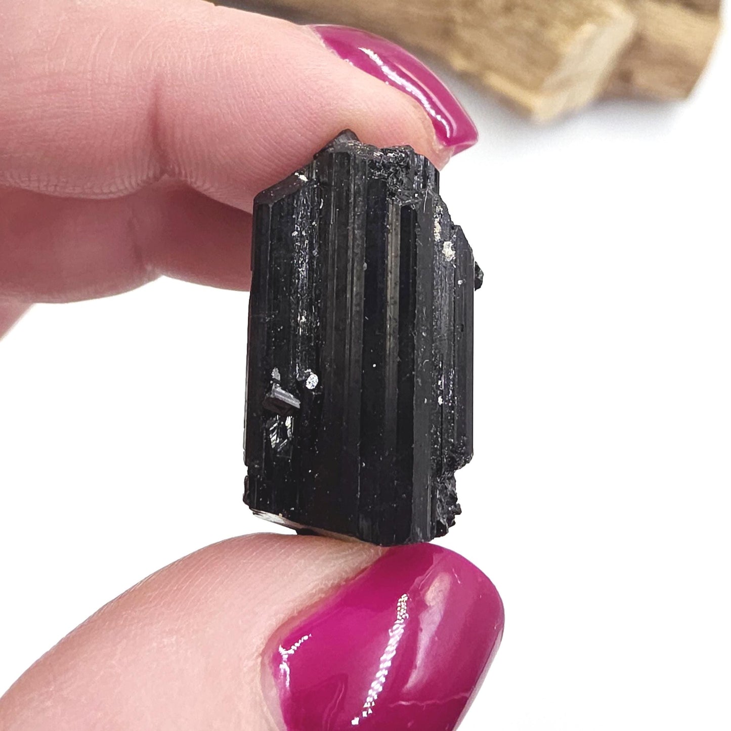 Mini Black Tourmaline Piece – High Grade Raw Crystal for Jewellery Making, Protection & Grounding- 15g