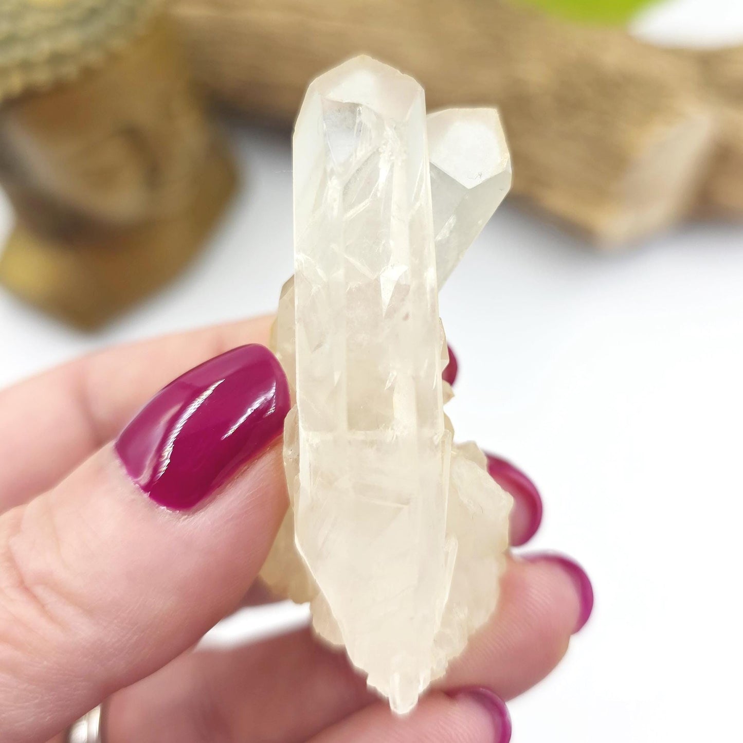 Mini Raw Clear Quartz Cluster – Amplification, Cleansing & High Vibration Healing Crystal, 35g