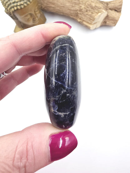 Sodalite Palm Stone – Calm, Mental Clarity & Truth Healing Crystal, 95g
