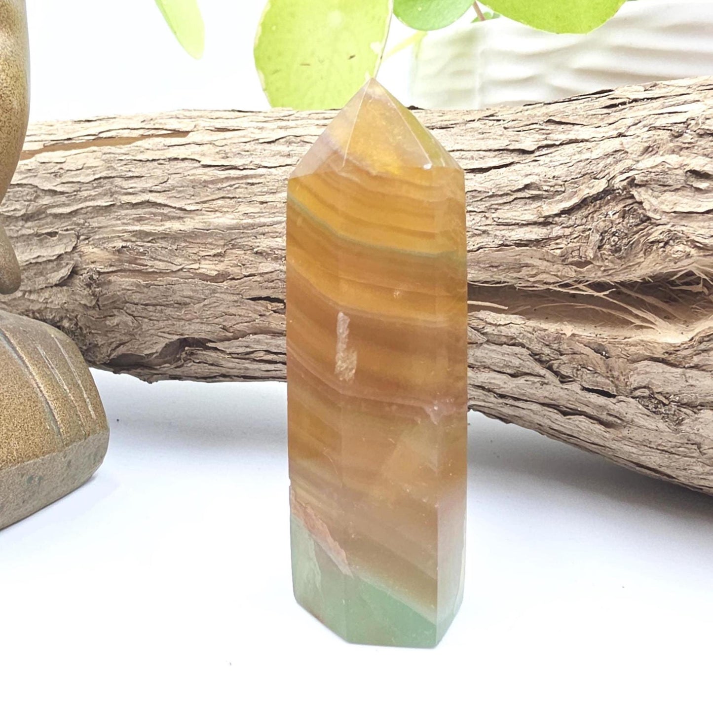 Green and Yellow Fluorite Tower (Jackfruit Fluorite) – Clarity, Positivity & Harmony Crystal Point, 7cm