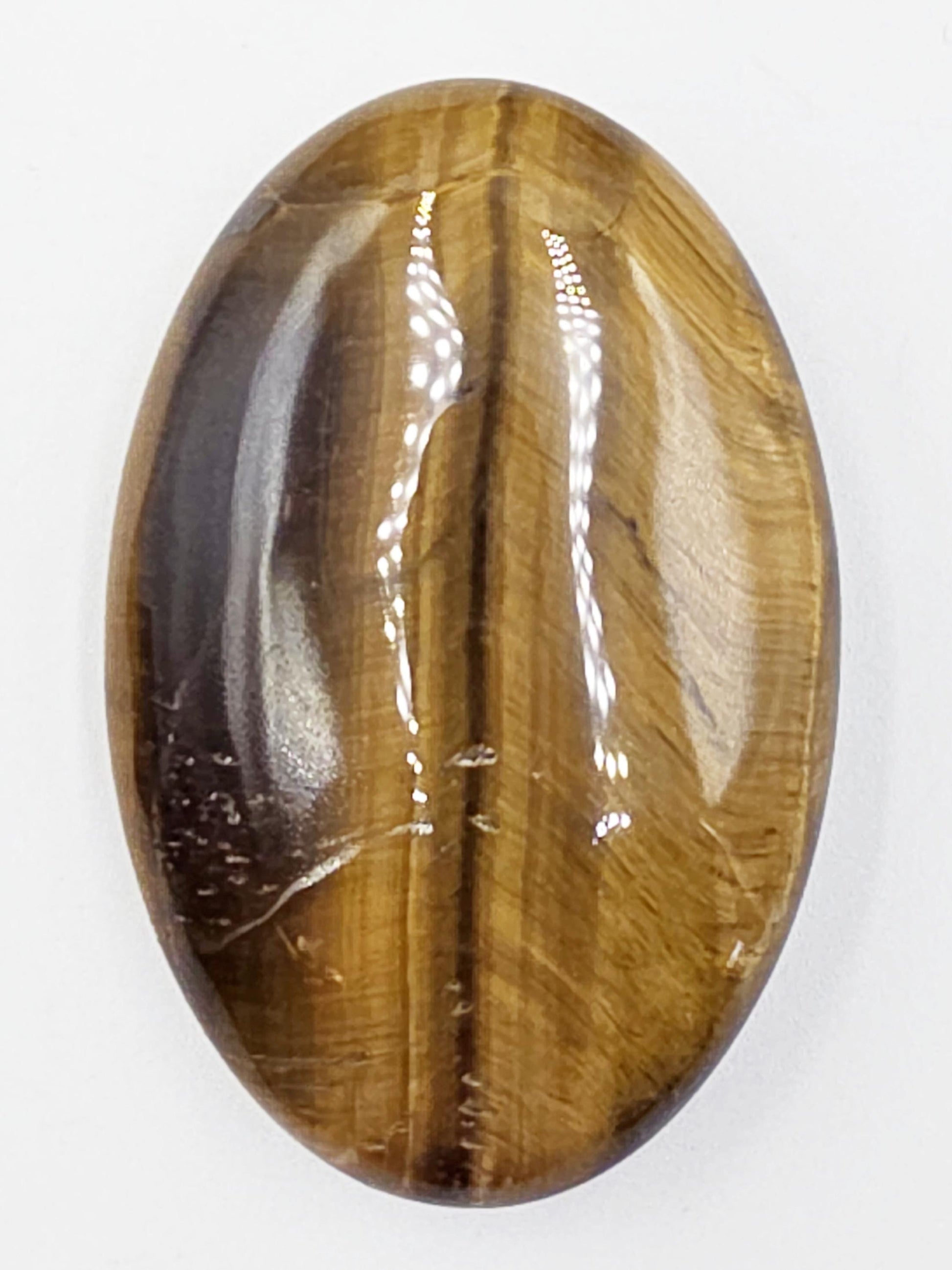 Yellow Tigers Eye Palm Stone - Protection & Courage Crystal - 55g