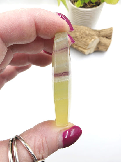 Yellow Fluorite Palm Stone - Focus and Clarity Healing Crystal - 60g