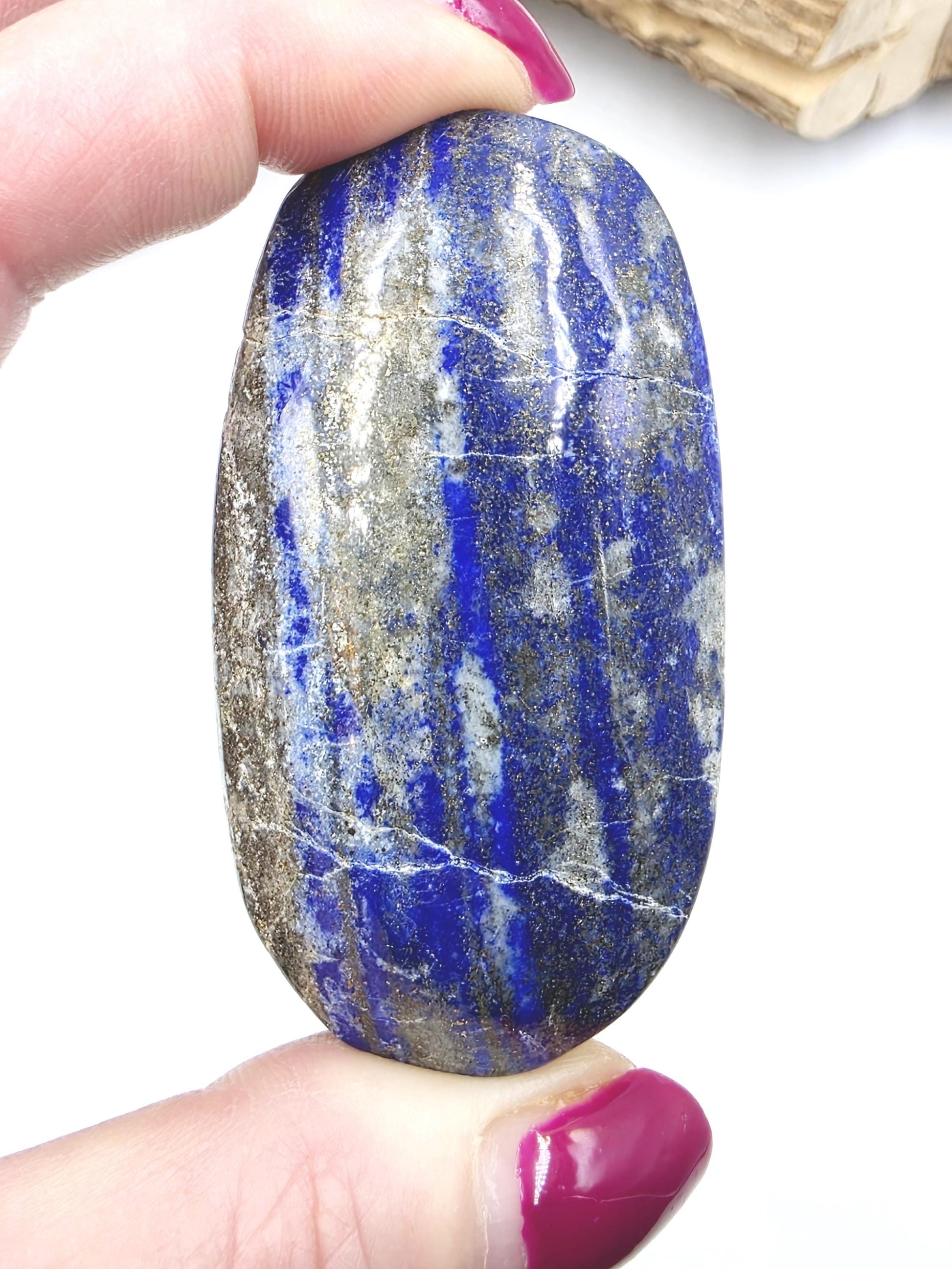 Lapis Lazuli Palm Stone - Wisdom & Truth Third Eye Chakra Crystal, 105g