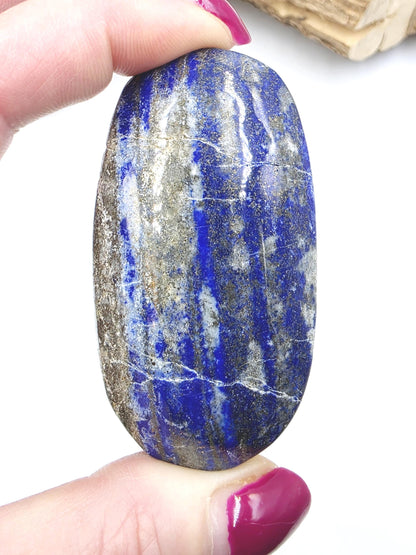 Lapis Lazuli Palm Stone - Wisdom & Truth Third Eye Chakra Crystal, 105g