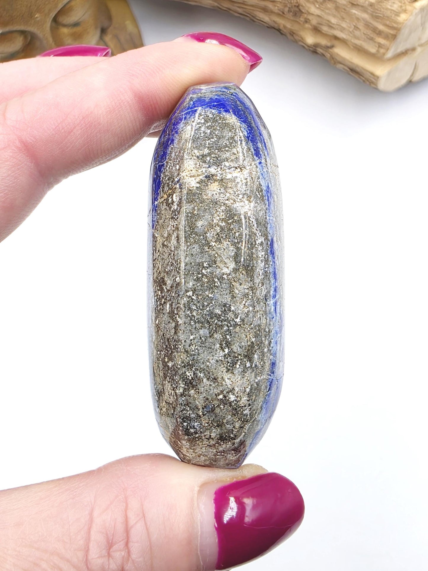 Lapis Lazuli Palm Stone - Wisdom & Truth Third Eye Chakra Crystal, 105g