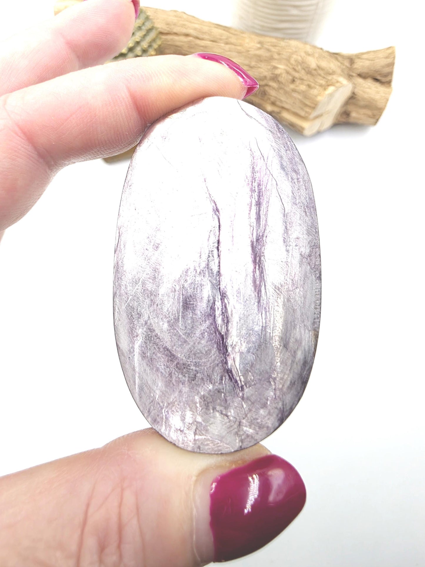 Purple Mica Palm Stone - Insight & Transformation Healing Crystal, 70g
