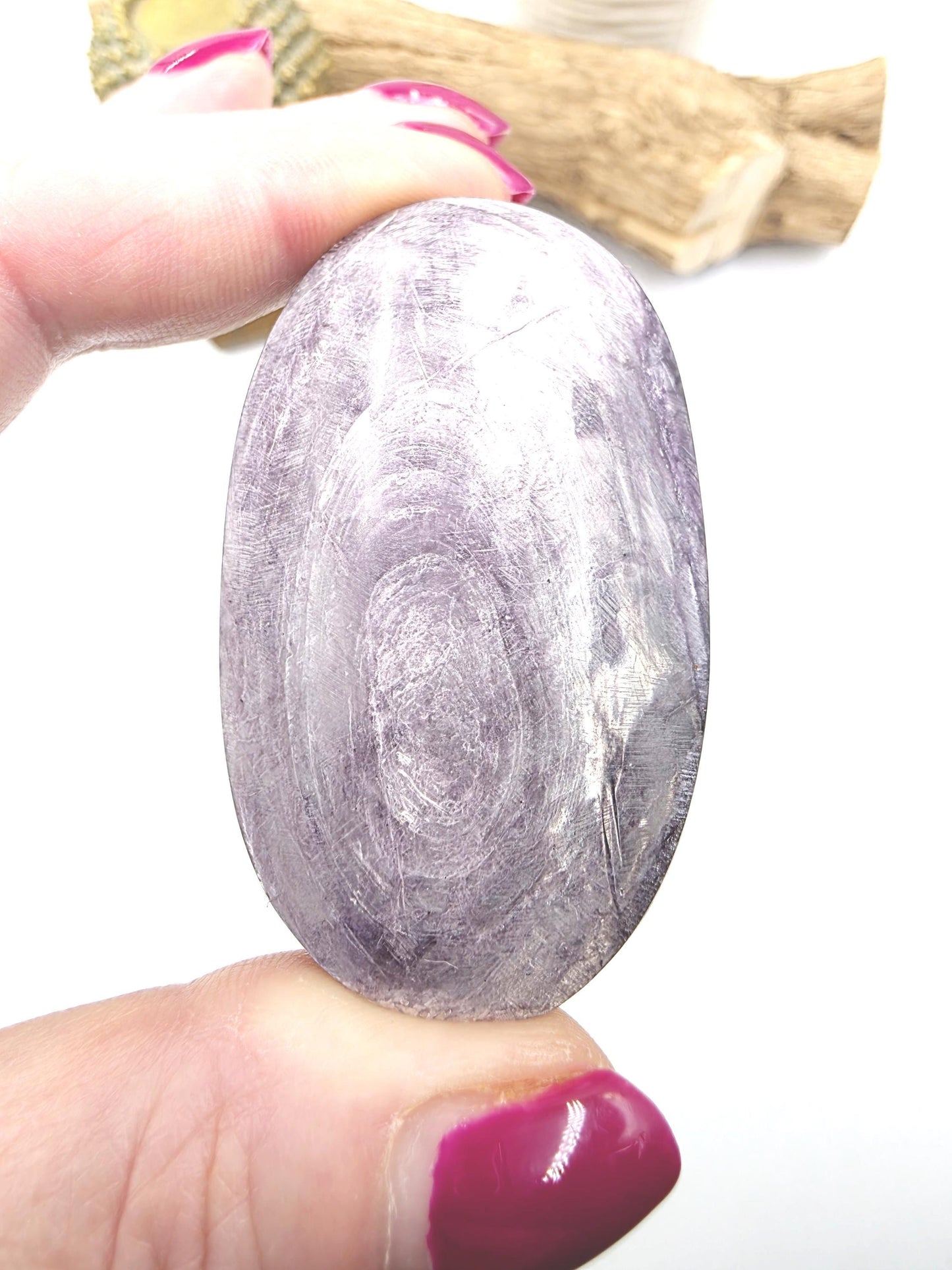 Purple Mica Palm Stone - Insight & Transformation Healing Crystal, 70g