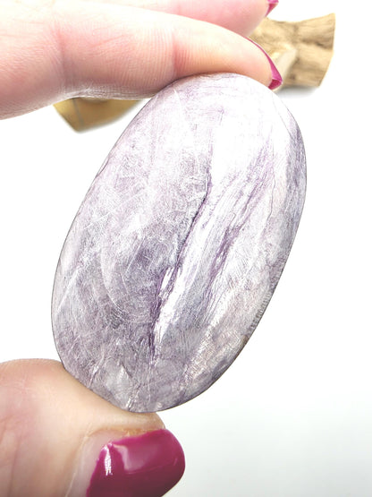 Purple Mica Palm Stone - Insight & Transformation Healing Crystal, 70g