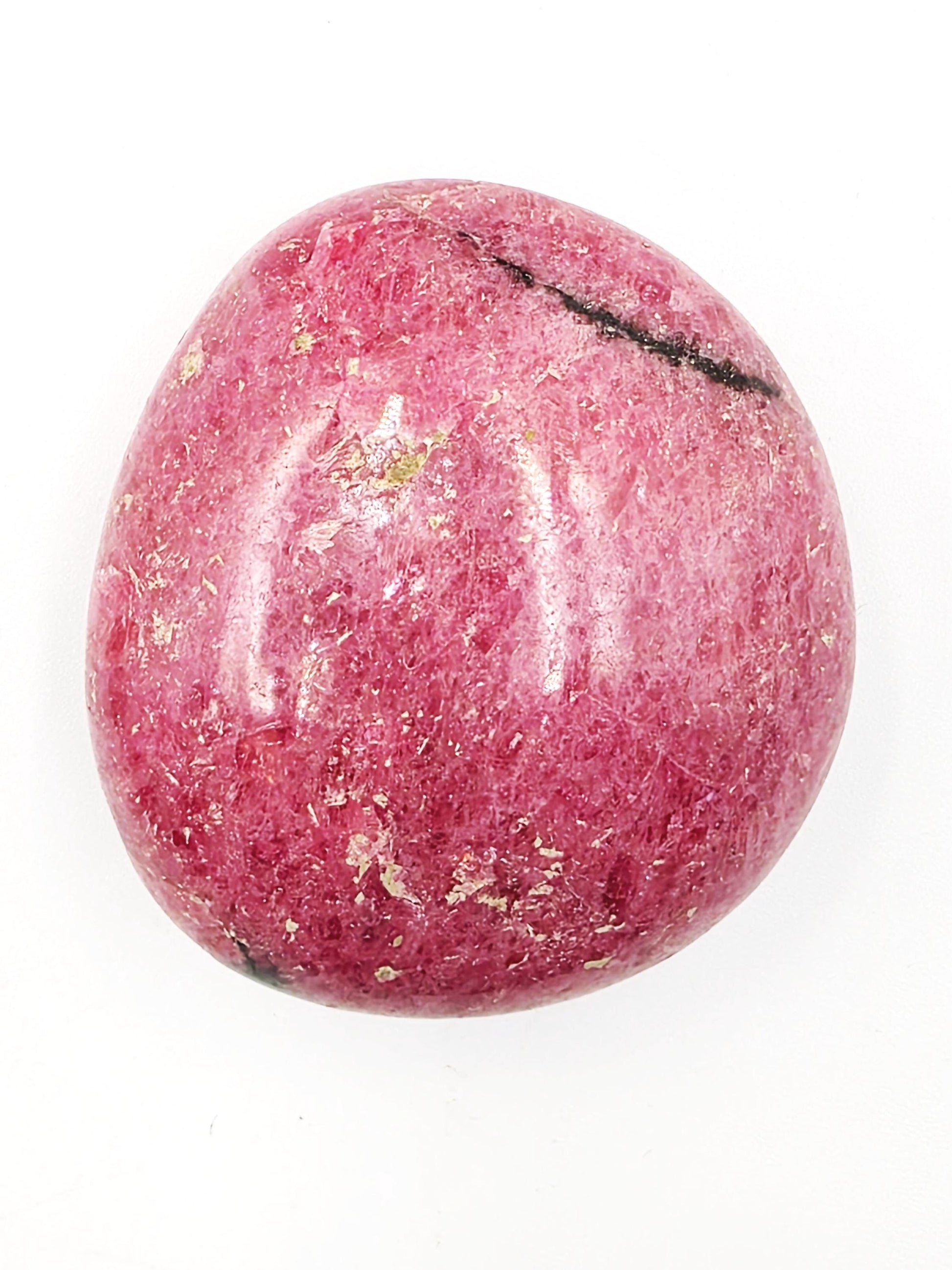 Rhodonite Palm Stone - Emotional Healing & Heart Chakra Crystal - 95g