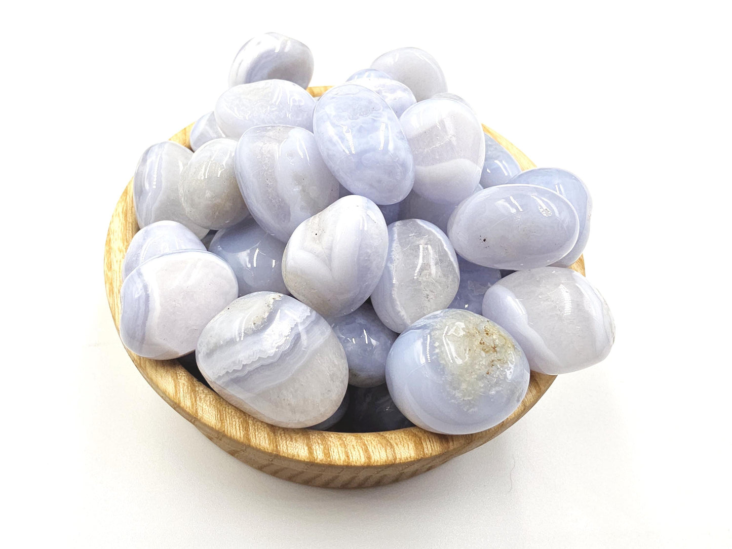 Blue Lace Agate Tumble Stone – Calm, Communication & Soothing Throat Chakra Crystal