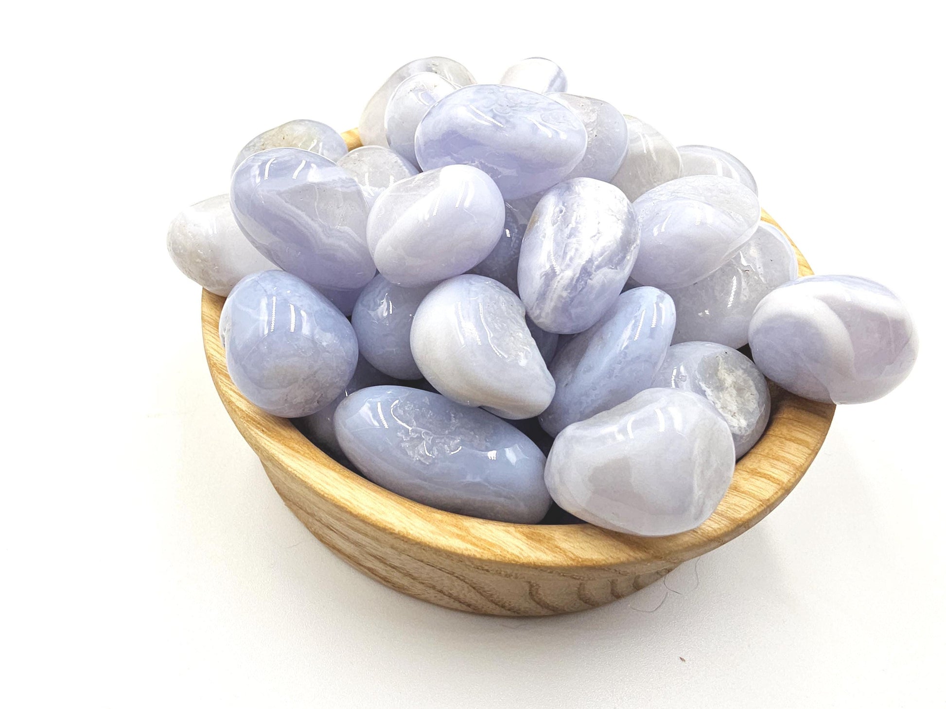 Blue Lace Agate Tumble Stone – Calm, Communication & Soothing Throat Chakra Crystal