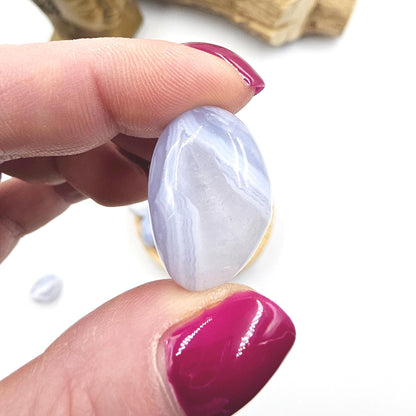 Blue Lace Agate Tumble Stone – Calm, Communication & Soothing Throat Chakra Crystal