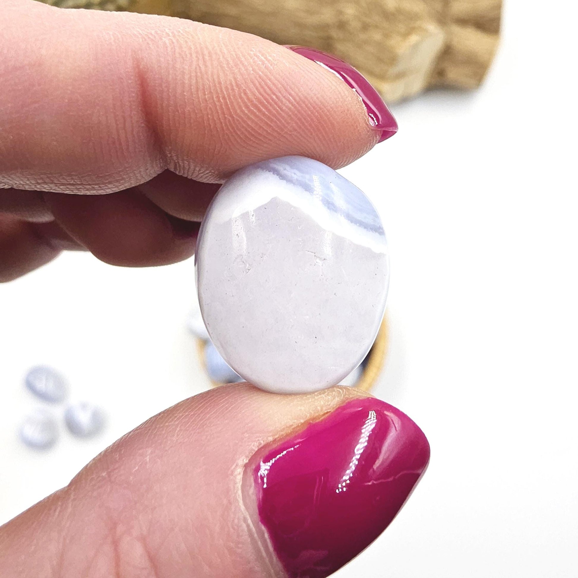 Blue Lace Agate Tumble Stone – Calm, Communication & Soothing Throat Chakra Crystal