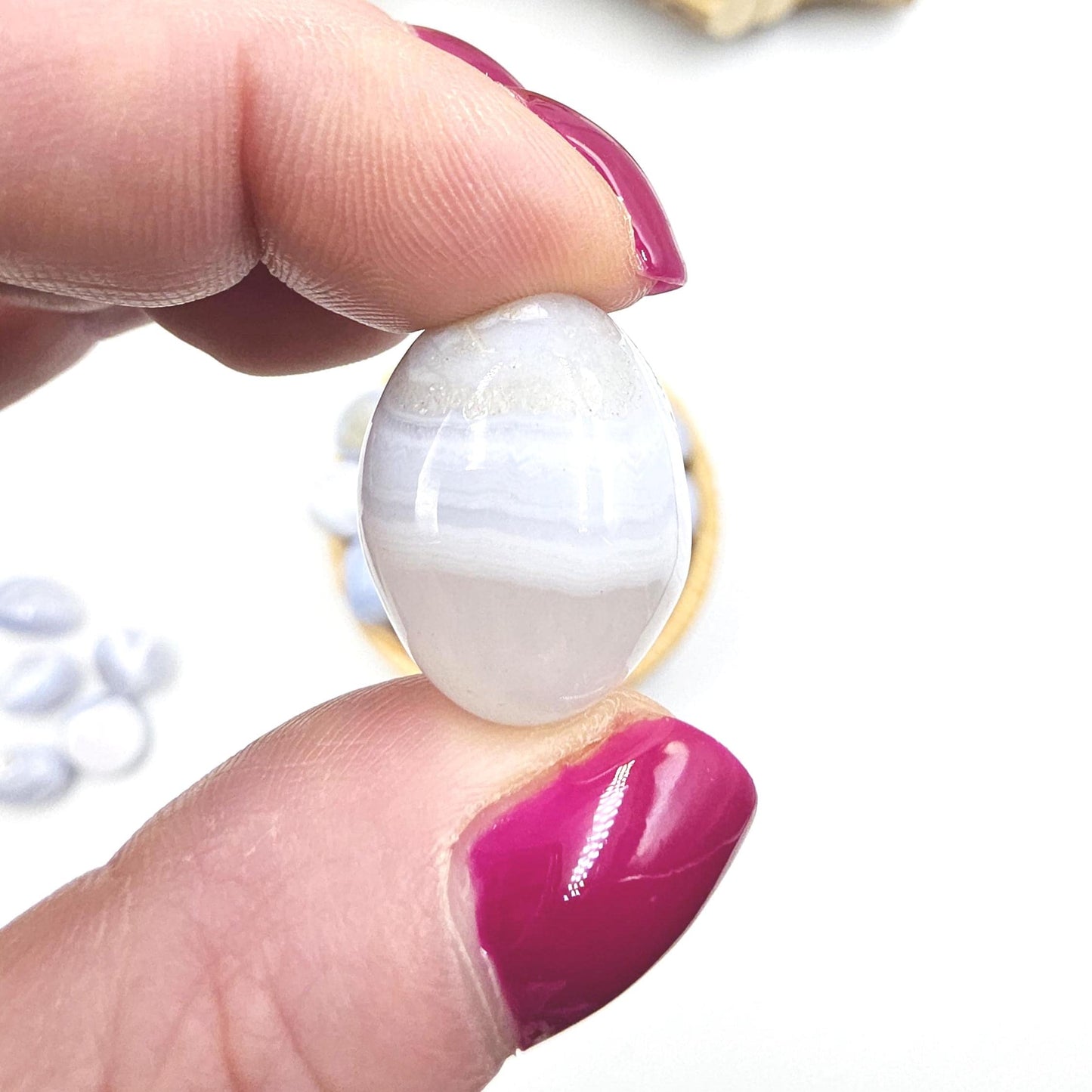 Blue Lace Agate Tumble Stone – Calm, Communication & Soothing Throat Chakra Crystal