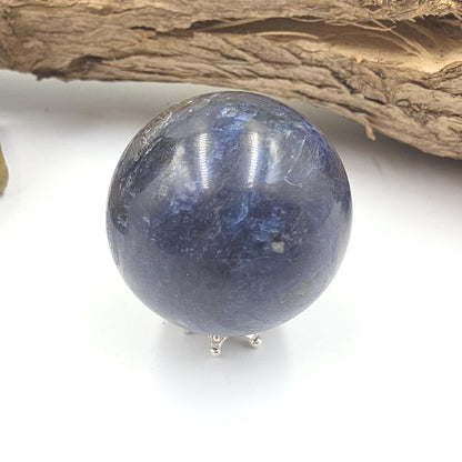 Rare Dumortierite Sphere - Patience, Confidence & Mental Clarity Healing Crystal Ball, 41mm