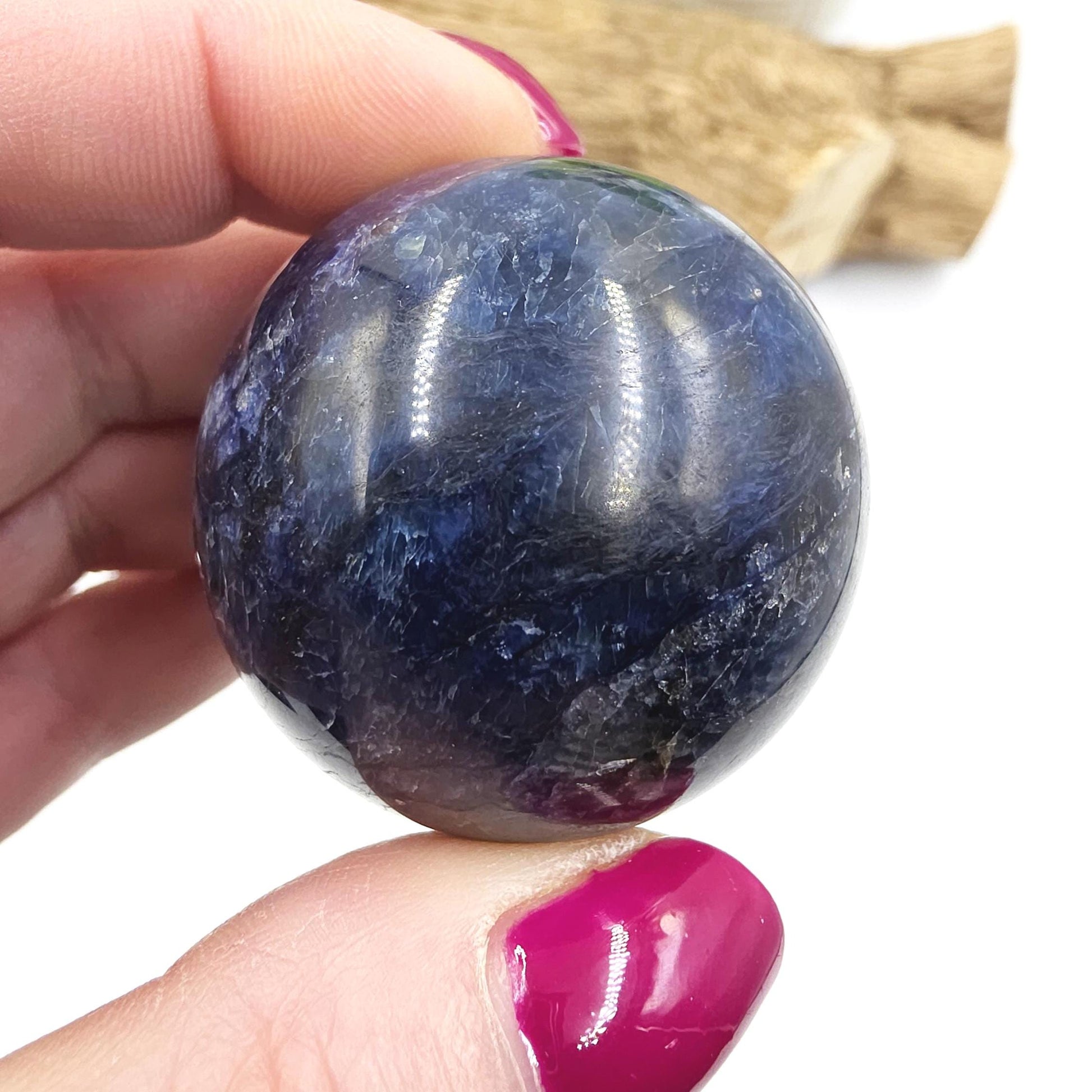 Rare Dumortierite Sphere - Patience, Confidence & Mental Clarity Healing Crystal Ball, 41mm