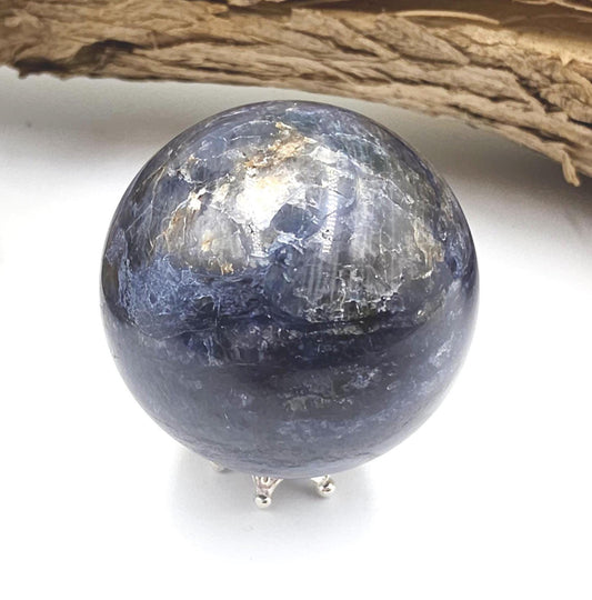 Rare Dumortierite Sphere - Patience, Confidence & Mental Clarity Healing Crystal Ball, 41mm