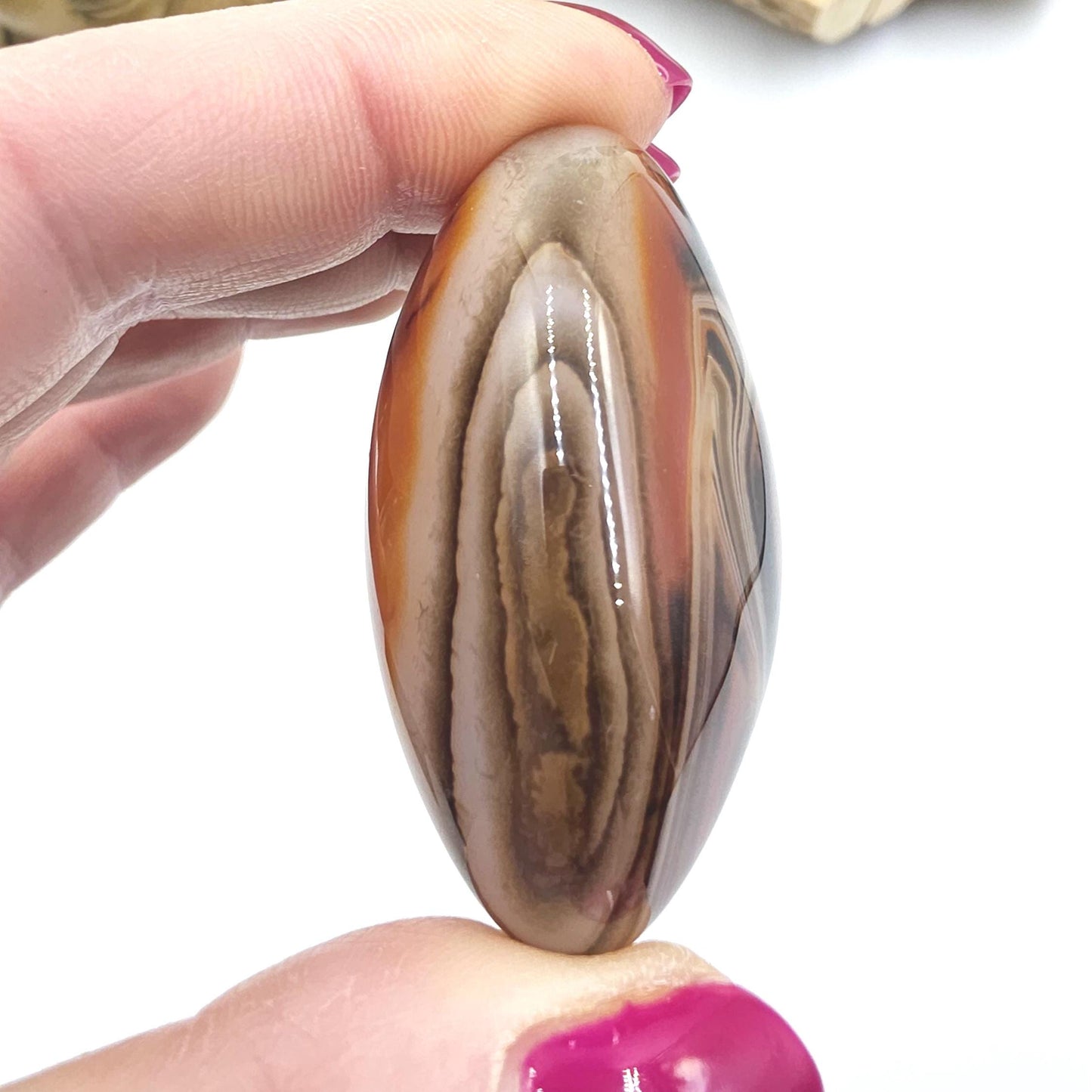Sardonyx Palm Stone - Strength & Protection Healing, 45g