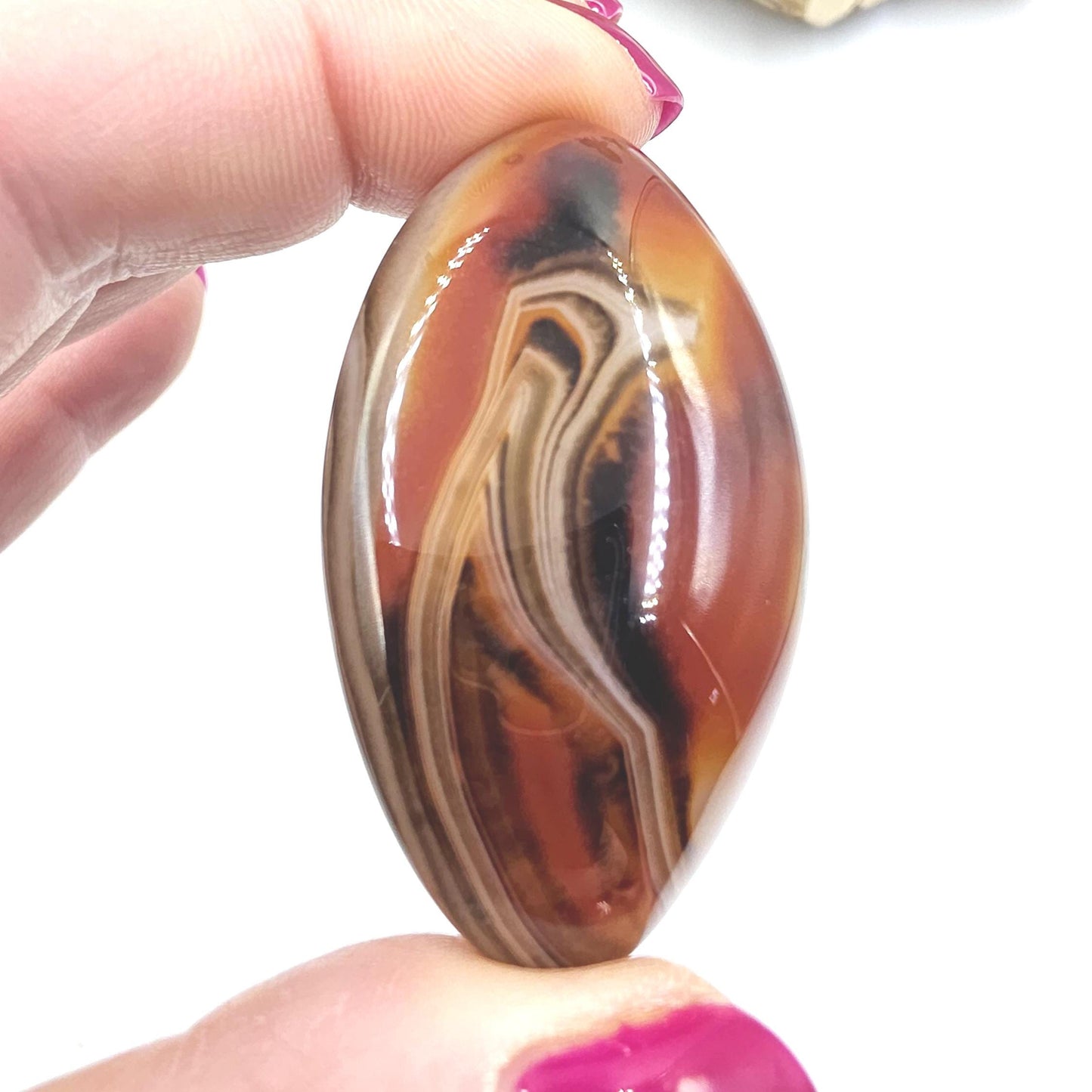 Sardonyx Palm Stone - Strength & Protection Healing, 45g