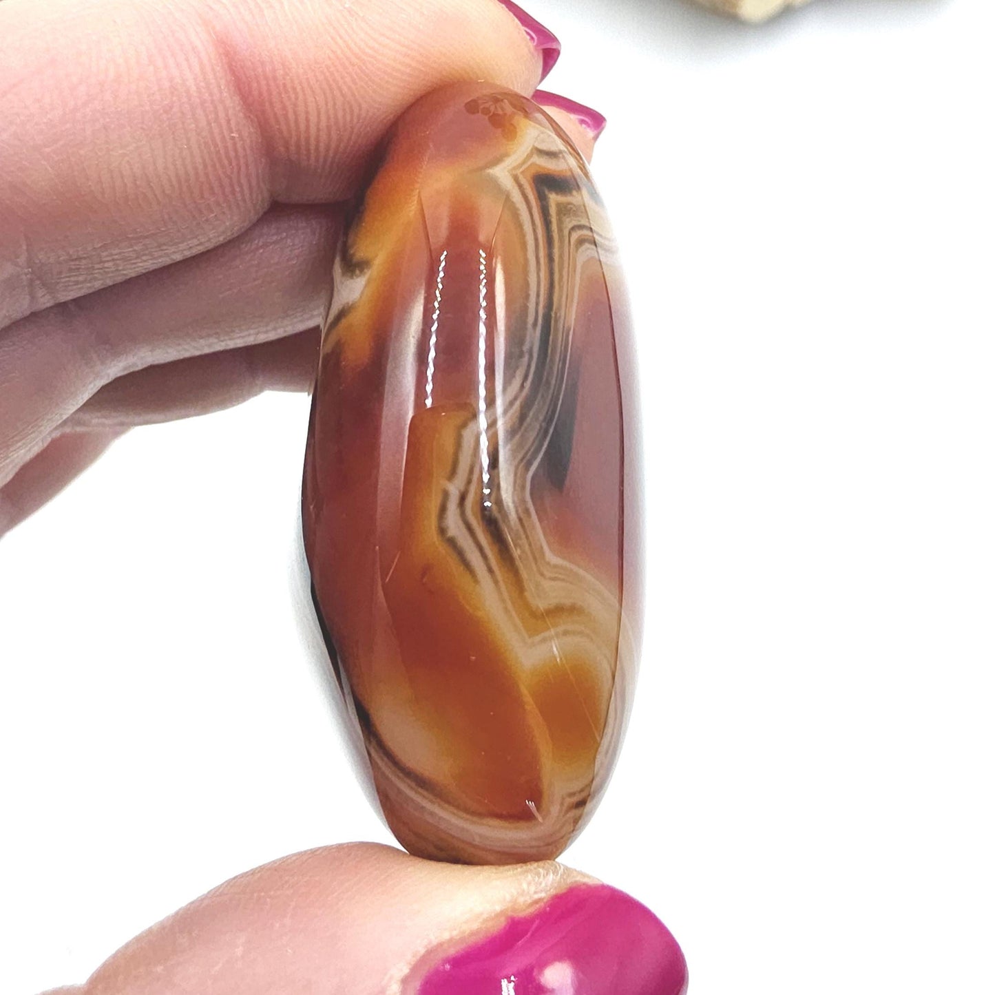Sardonyx Palm Stone - Strength & Protection Healing, 45g
