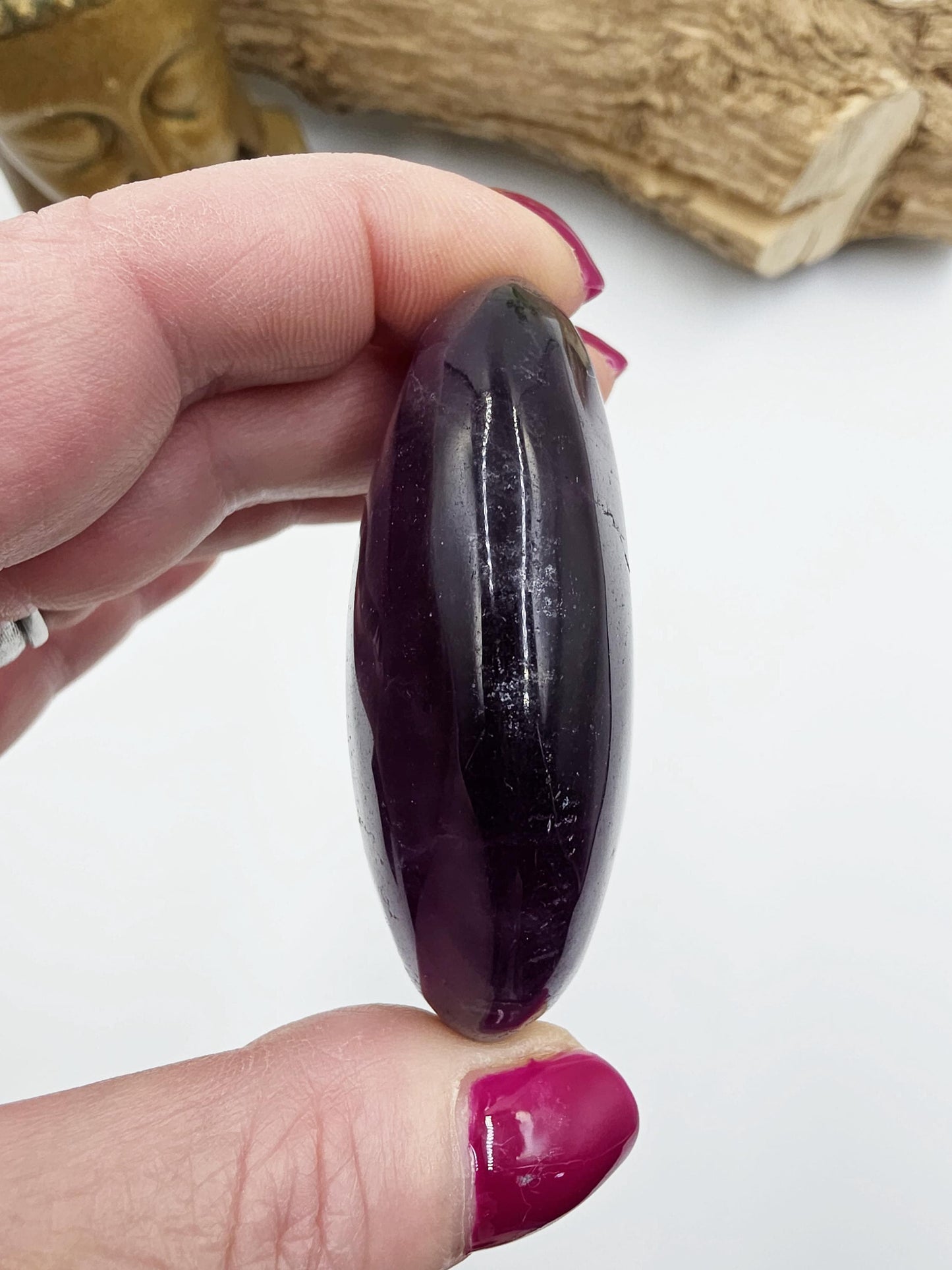 Large High Grade Rainbow Fluorite Palm Stone - Focus and Clarity Healing Crystal - 130g